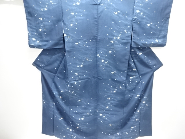 JAPANESE KIMONO / KOMON / FLOWER & WAVE